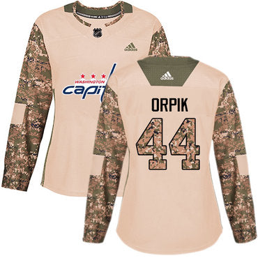 Adidas Washington Capitals 44 Brooks Orpik Camo Authentic 2017 Veterans Day Womens Stitched Nhl Jersey