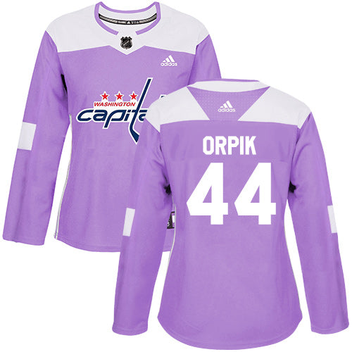 Adidas Washington Capitals 44 Brooks Orpik Purple Authentic Fights Cancer Womens Stitched Nhl Jersey