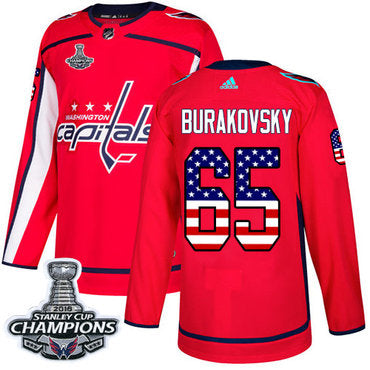 Adidas Washington Capitals 65 Andre Burakovsky Red Home Authentic Usa Flag Stanley Cup Final Champions Stitched Nhl Jersey