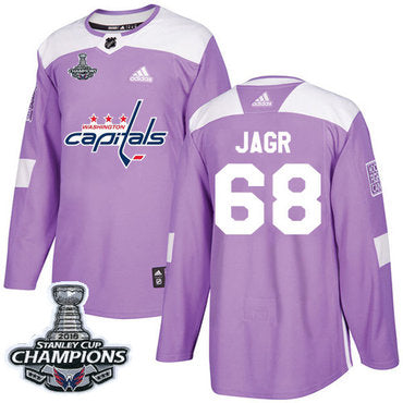 Adidas Washington Capitals 68 Jaromir Jagr Purple Authentic Fights Cancer Stanley Cup Final Champions Stitched Nhl Jersey