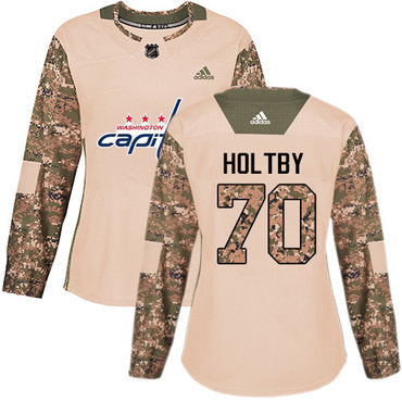 Adidas Washington Capitals 70 Braden Holtby Camo Authentic 2017 Veterans Day Womens Stitched Nhl Jersey