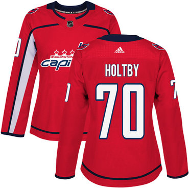 Adidas Washington Capitals 70 Braden Holtby Red Home Authentic Womens Stitched Nhl Jersey