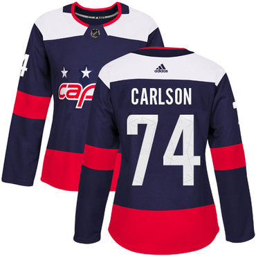 Adidas Washington Capitals 74 John Carlson Navy Authentic 2018 Stadium Series Womens Stitched Nhl Jersey