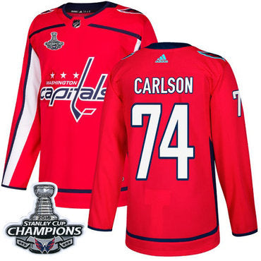 Adidas Washington Capitals 74 John Carlson Red Home Authentic Stanley Cup Final Champions Stitched Nhl Jersey
