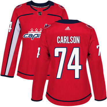 Adidas Washington Capitals 74 John Carlson Red Home Authentic Womens Stitched Nhl Jersey