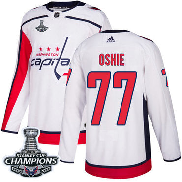 Adidas Washington Capitals 77 Tj Oshie White Road Authentic Stanley Cup Final Champions Stitched Nhl Jersey