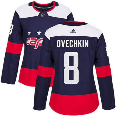 Adidas Washington Capitals 8 Alex Ovechkin Navy Authentic 2018 Stadium Series Womens Stitched Nhl Jersey