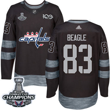 Adidas Washington Capitals 83 Jay Beagle Black 1917 2017 100th Anniversary Stanley Cup Final Champions Stitched Nhl Jersey