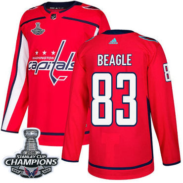 Adidas Washington Capitals 83 Jay Beagle Red Home Authentic Stanley Cup Final Champions Stitched Nhl Jersey