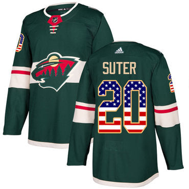 Adidas Wild 20 Ryan Suter Green Home Authentic Usa Flag Stitched Nhl Jersey
