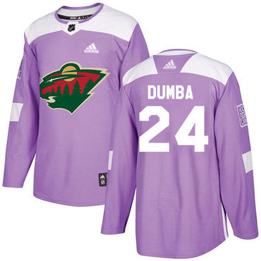Adidas Wild 24 Matt Dumba Purple Authentic Fights Cancer Stitched Nhl Jersey
