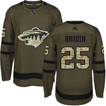 Adidas Wild 25 Jonas Brodin Green Salute To Service Stitched Nhl Jersey