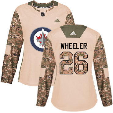 Adidas Winnipeg Jets 26 Blake Wheeler Camo Authentic 2017 Veterans Day Womens Stitched Nhl Jersey