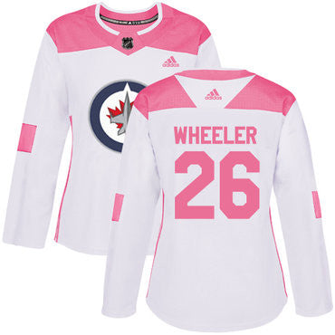 Adidas Winnipeg Jets 26 Blake Wheeler White Pink Authentic Fashion Womens Stitched Nhl Jersey