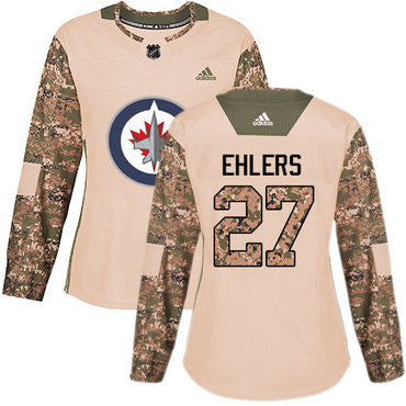 Adidas Winnipeg Jets 27 Nikolaj Ehlers Camo Authentic 2017 Veterans Day Womens Stitched Nhl Jersey