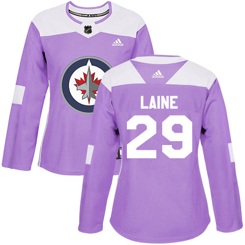 Adidas Winnipeg Jets 29 Patrik Laine Purple Authentic Fights Cancer Womens Stitched Nhl Jersey