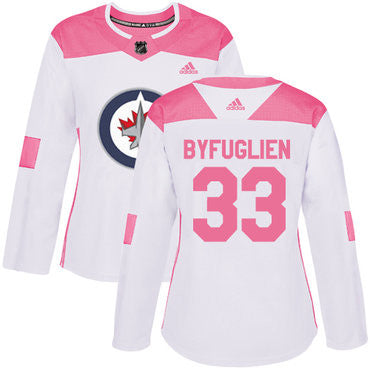 Adidas Winnipeg Jets 33 Dustin Byfuglien White Pink Authentic Fashion Womens Stitched Nhl Jersey