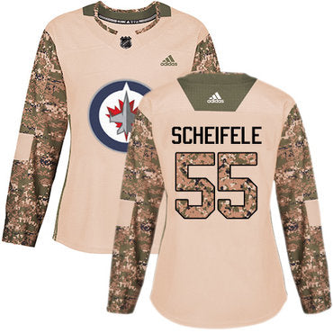 Adidas Winnipeg Jets 55 Mark Scheifele Camo Authentic 2017 Veterans Day Womens Stitched Nhl Jersey