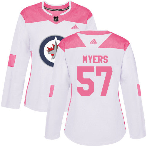 Adidas Winnipeg Jets 57 Tyler Myers White Pink Authentic Fashion Womens Stitched Nhl Jersey