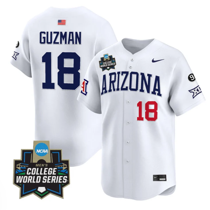 Adonys Guzman Jersey #18 Arizona Wildcats 2025 World Series Stitched White