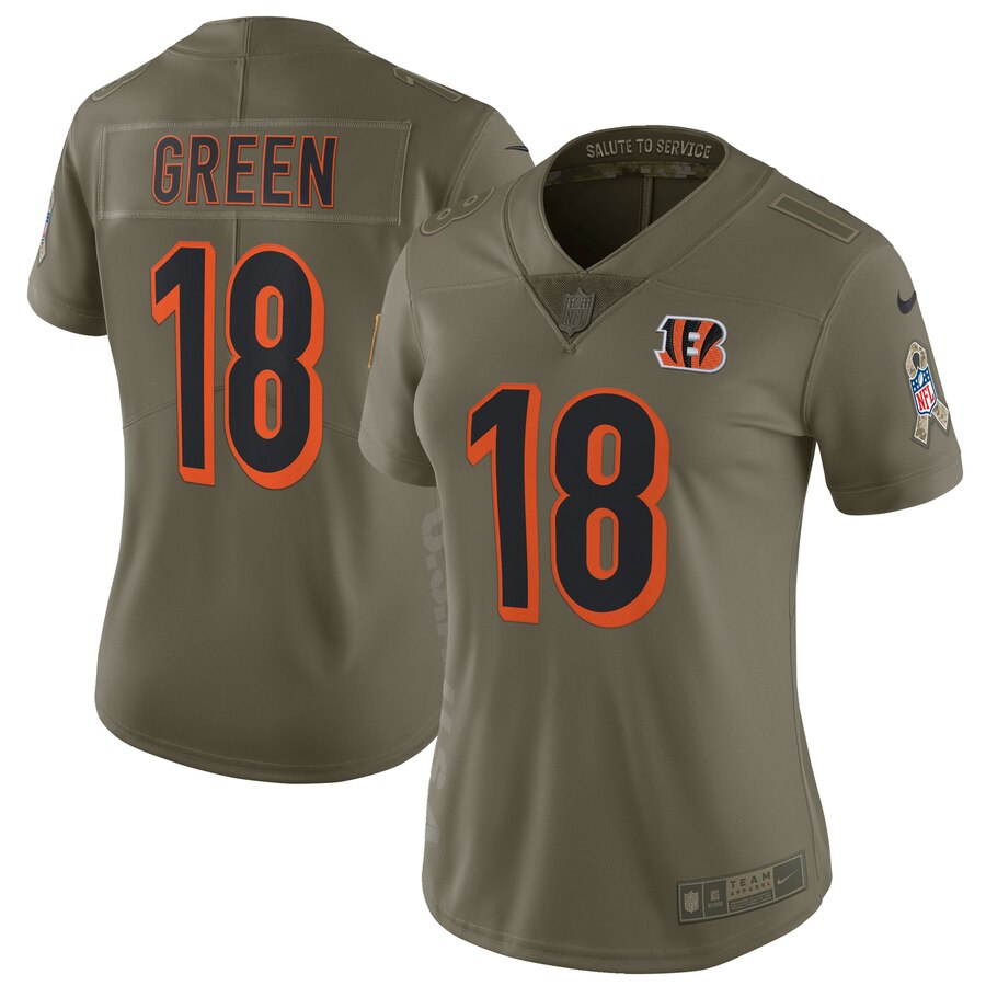 Aj Green Cincinnati Bengals Nike Womens Salute To Service Limited Jersey Olive