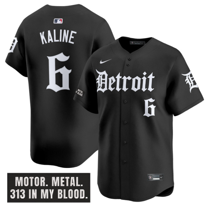 Al Kaline Jersey #6 Detroit Tigers Motor Gothic Edition Vapor Limited Stitched B