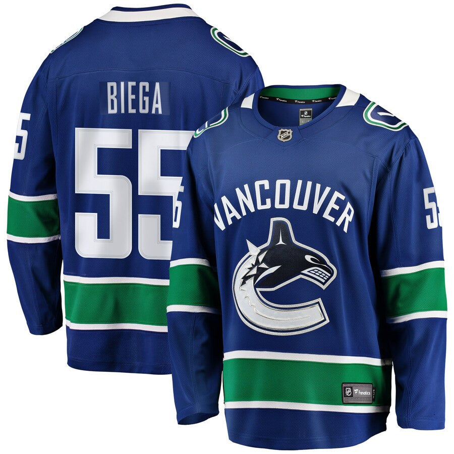 Alex Biega Vancouver Canucks Fanatics Branded Breakaway Player Jersey Blue