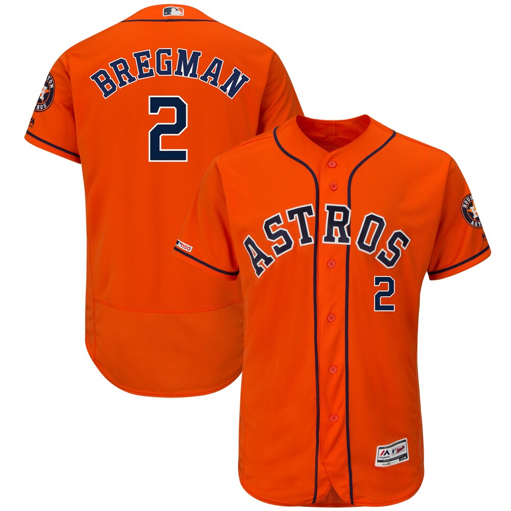 Alex Bregman Houston Astros Majestic Alternate Flex Base Collection Player Jersey Orange