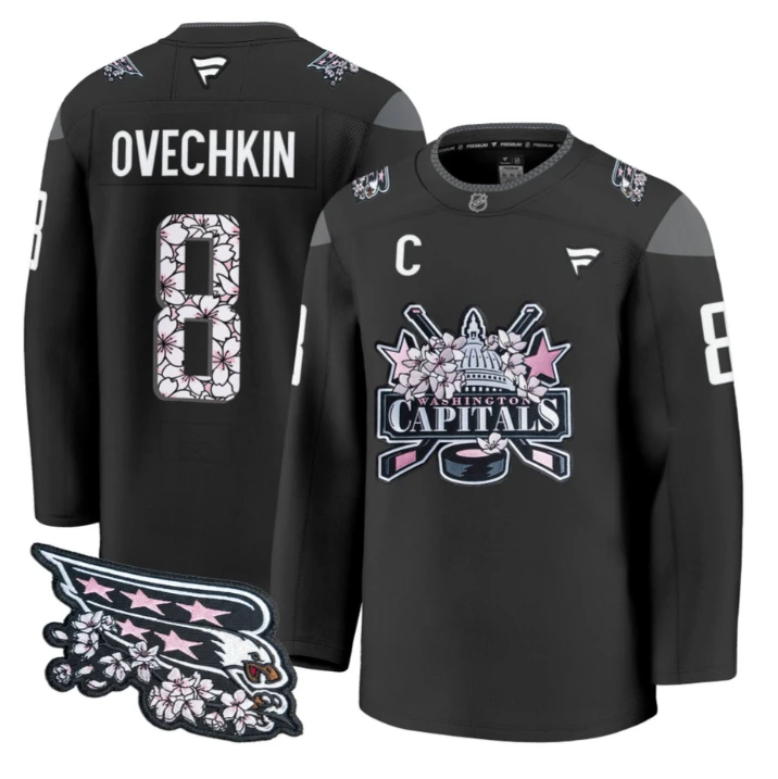 Alex Ovechkin Jersey #8 Washington Capitals 2026 Hockey Premium Stitched