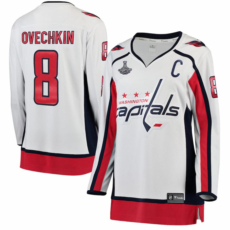 Alexander Ovechkin Washington Capitals Womens 2018 Stanley Cup Champions Away Breakaway Player Jersey White