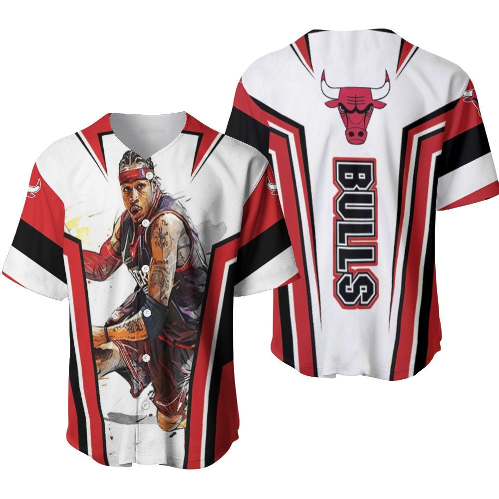 Allen Iverson Chicago Bulls Nba Baseball Jersey