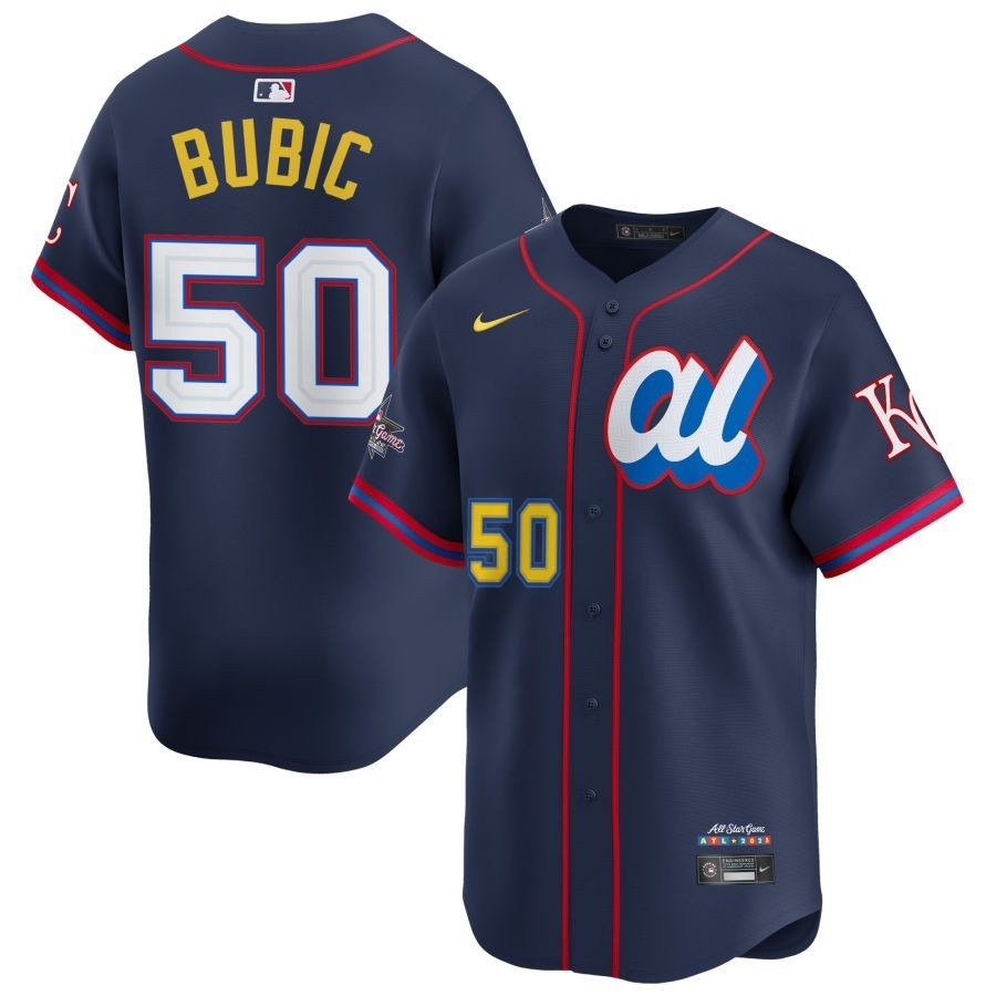 American League Kris Bubic #50 Navy 2025 All-Star Limited Jersey Stitched