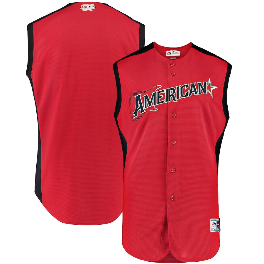 American League Majestic 2019 Mlb All star Game Workout Team Jersey Red Navy