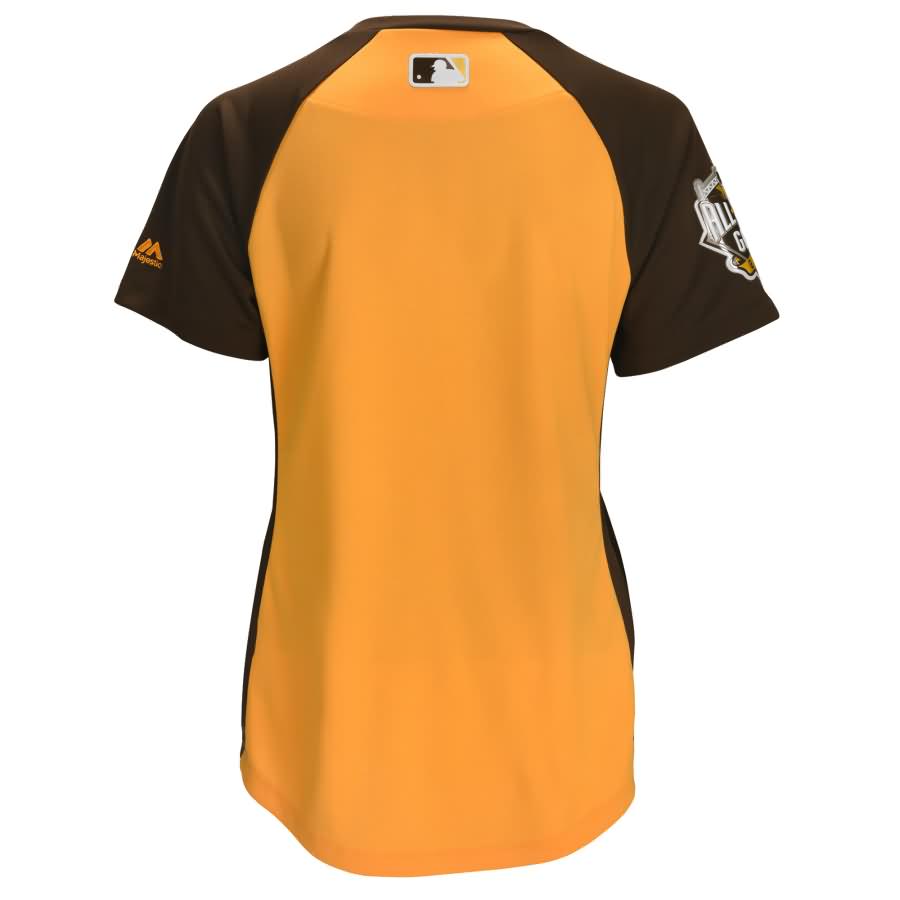 American League Majestic Womens 2016 Mlb All star Game Batting Practice Jersey Yellowbrown