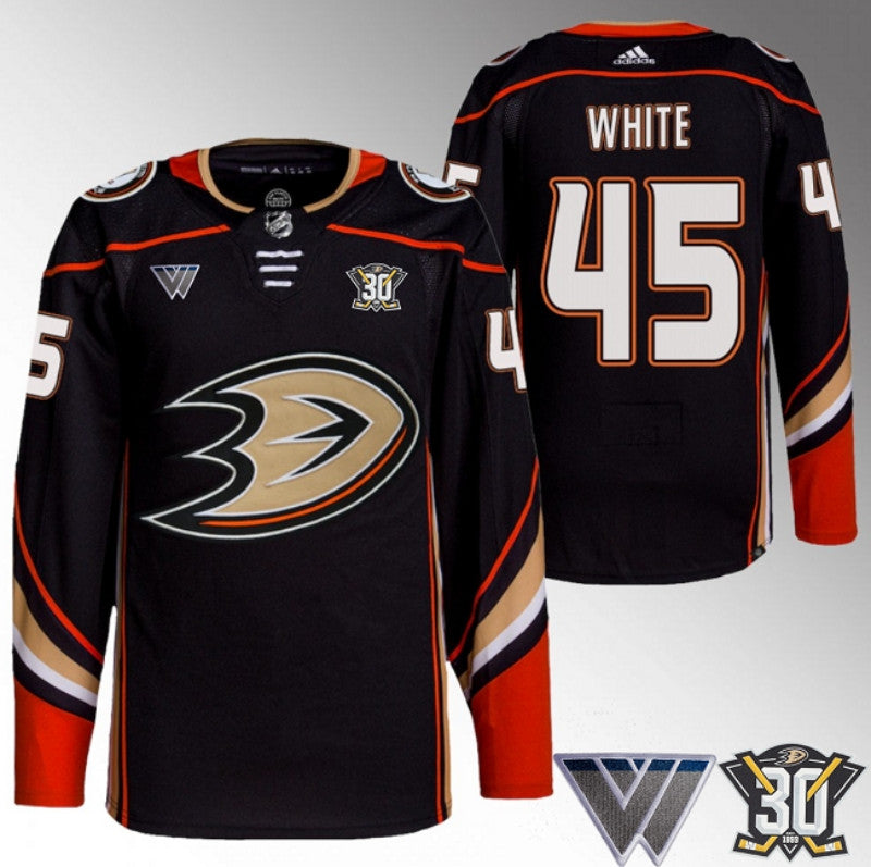 Anaheim Ducks 45 Colton White Black 30th Anniversary Stitched Jersey