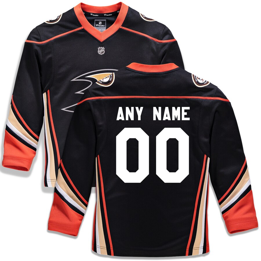 Anaheim Ducks Fanatics Branded Youth Home Replica Custom Jersey Black