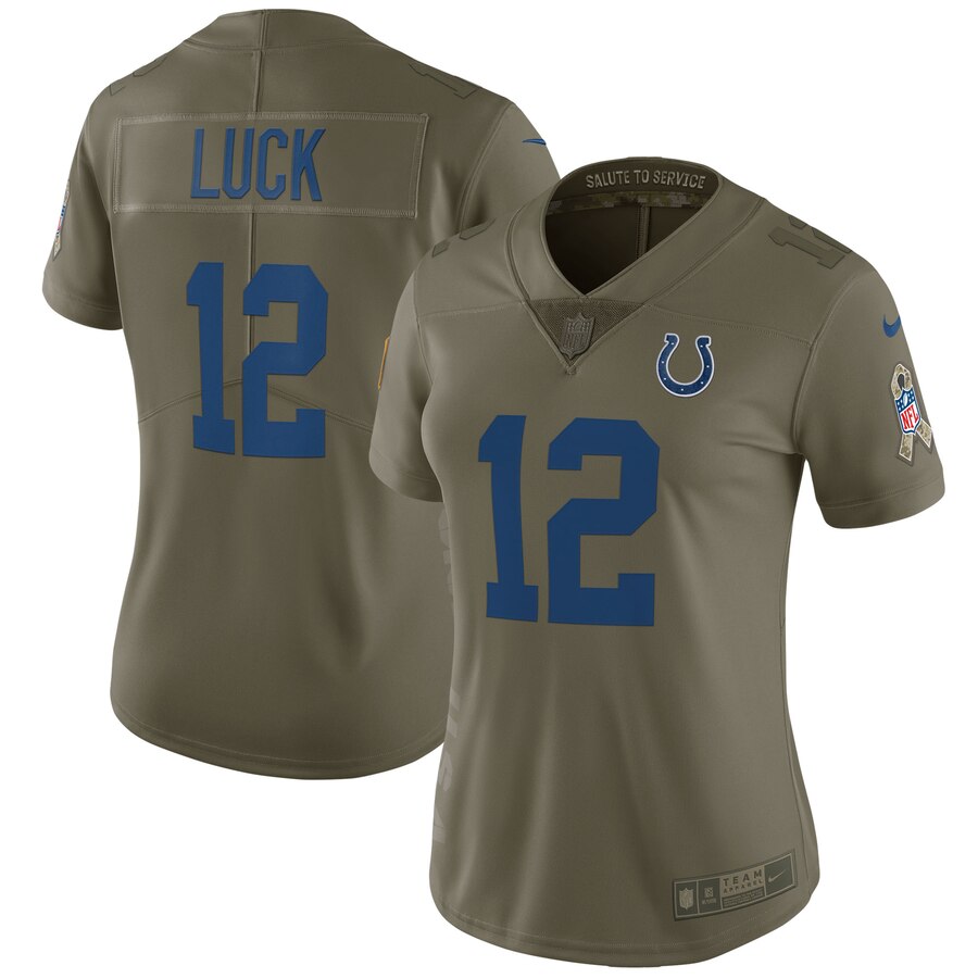 Andrew Luck Indianapolis Colts Nike Womens Salute To Service Limited Jersey Olive