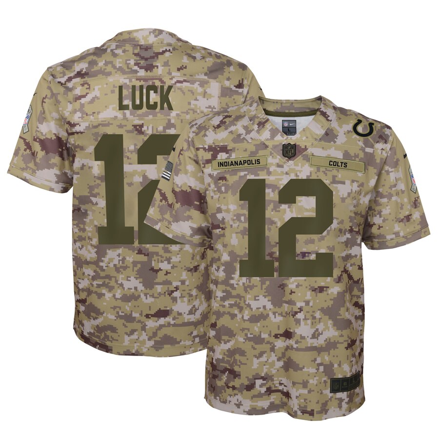 Andrew Luck Indianapolis Colts Nike Youth Salute To Service Game Jersey Camo