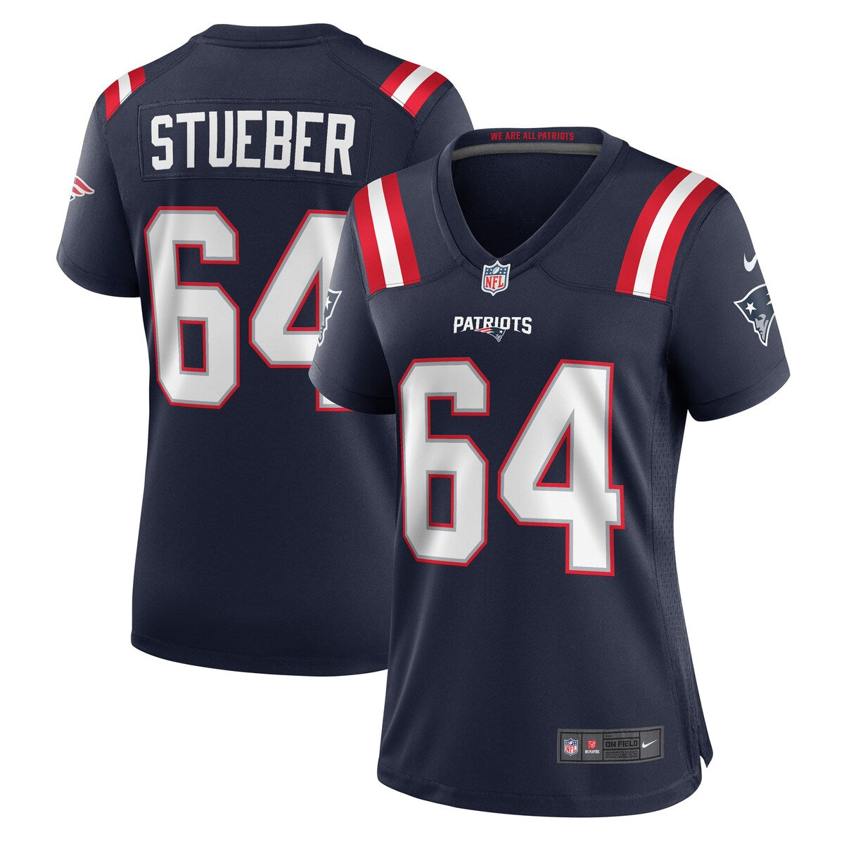 Andrew Stueber New England Patriots Nike Womens Game Player Jersey Navy