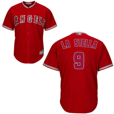 Angels Of Anaheim 9 Tommy La Stella Red New Cool Base Stitched Baseball Jersey