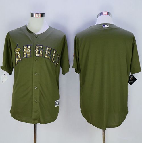 Angels Of Anaheim Blank Green Camo New Cool Base Stitched Mlb Jersey