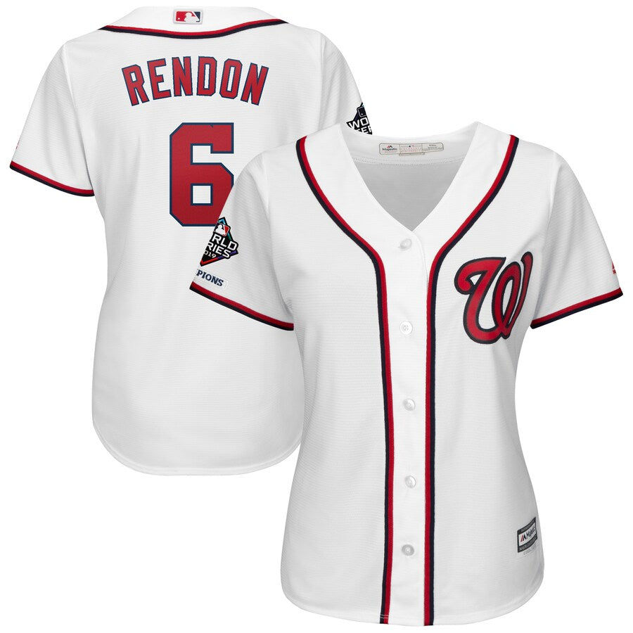 Anthony Rendon Washington Nationals Majestic Womens 2019 World Series Champions Home Official Cool Base Bar Patch Player Jersey White
