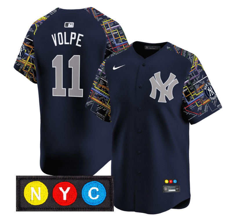 Anthony Volpe Jersey #11 New York Yankees Apple Patch Vapor Premier Limited Stit