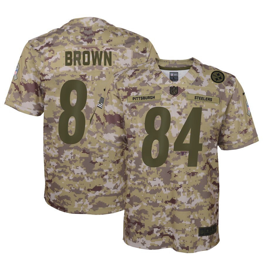 Antonio Brown Pittsburgh Steelers Nike Youth Salute To Service Game Jersey Camo