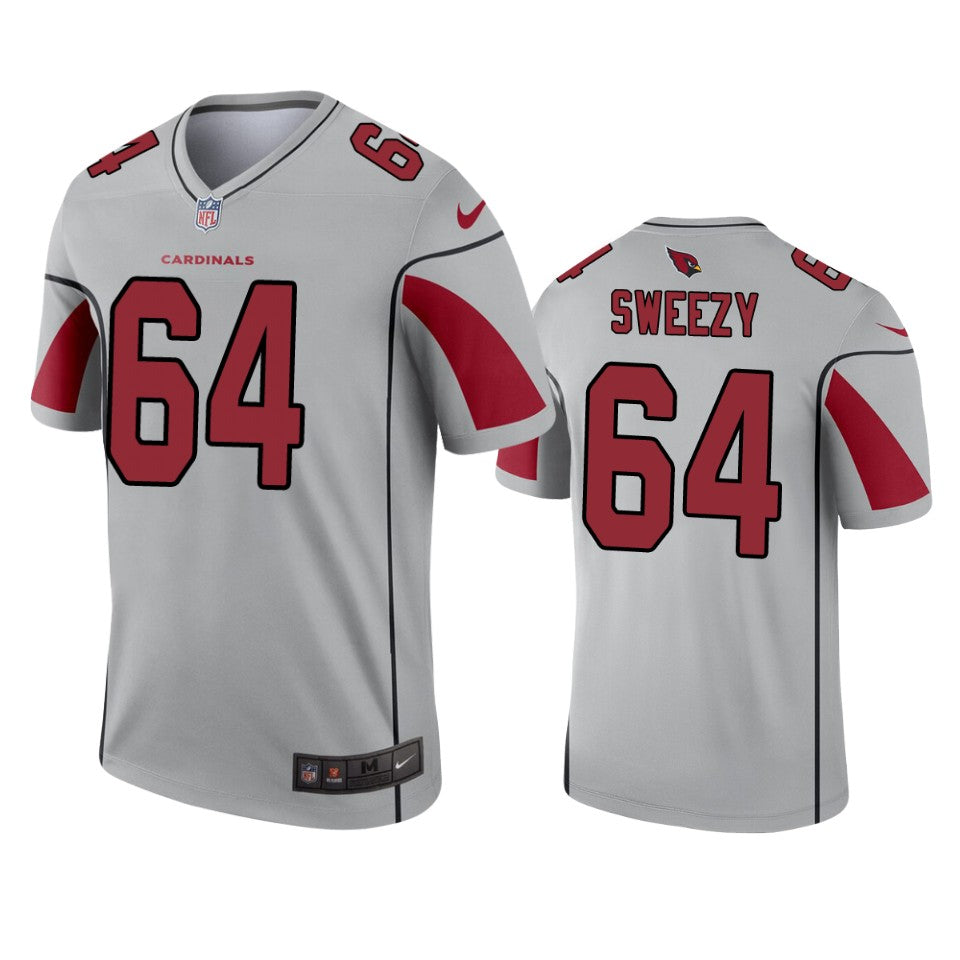 Arizona Cardinals Jr Sweezy Silver Inverted Legend Jersey