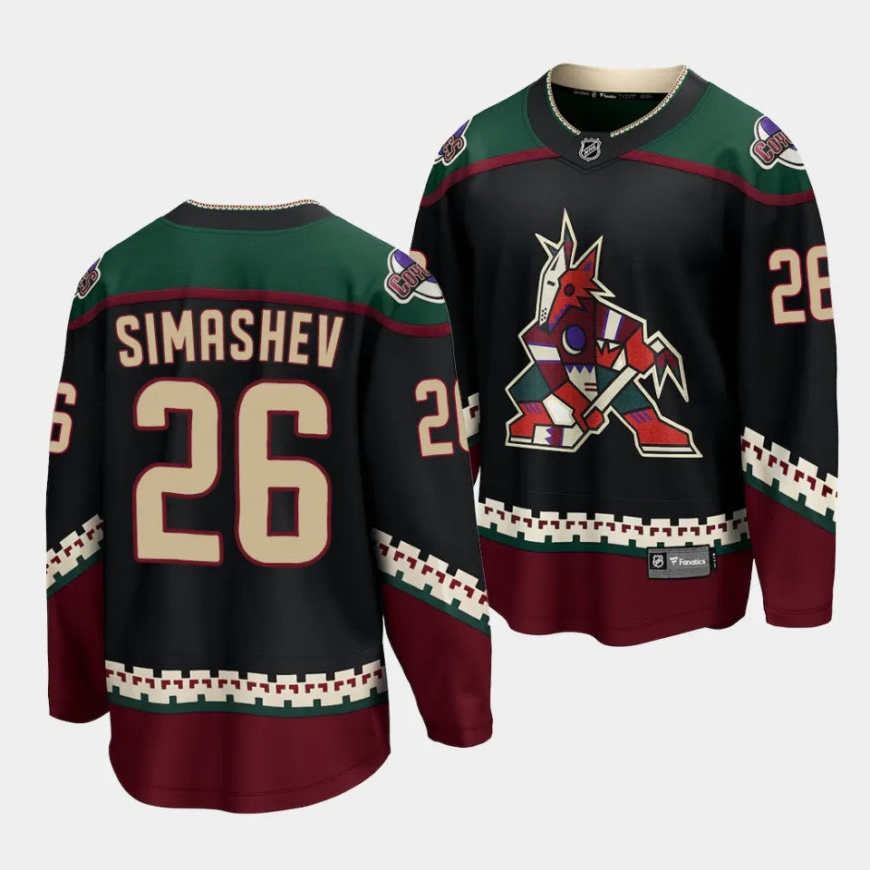 Arizona Coyotes 26 Dmitriy Simashev Home Black Jersey 2023 Nhl Draft