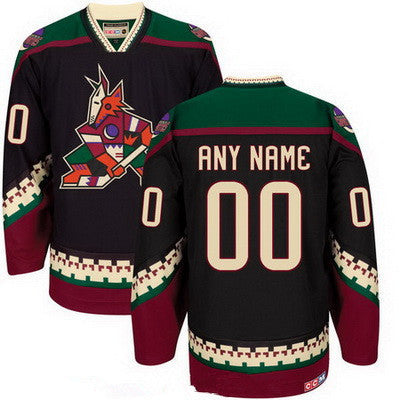 Arizona Coyotes Black Throwback Custom CCM Vintage Hockey Jersey Stitched