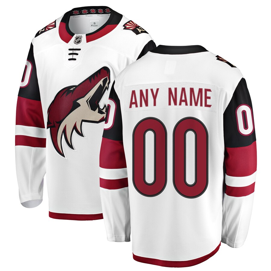 Arizona Coyotes Fanatics Branded Away Breakaway Custom Jersey White