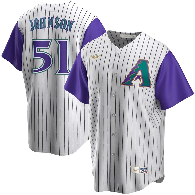 Arizona Diamondbacks Randy Johnson 51 2020 Mlb White Purple Jersey