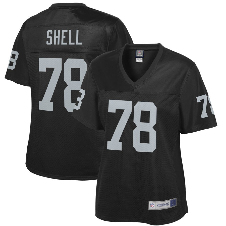 Art Shell Las Vegas Raiders Nfl Pro Line Womens Retired Player Replica Jersey Black